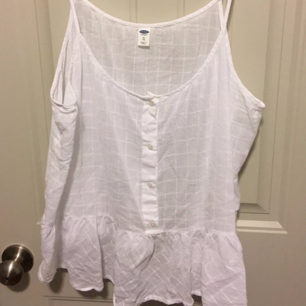Old Navy White Linen Top XL